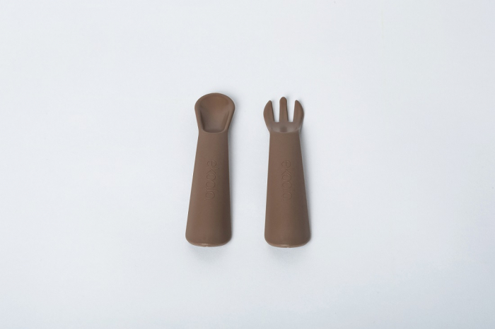 Set lingurita si furculita, eKoala, BIOplastic, Brown [3]