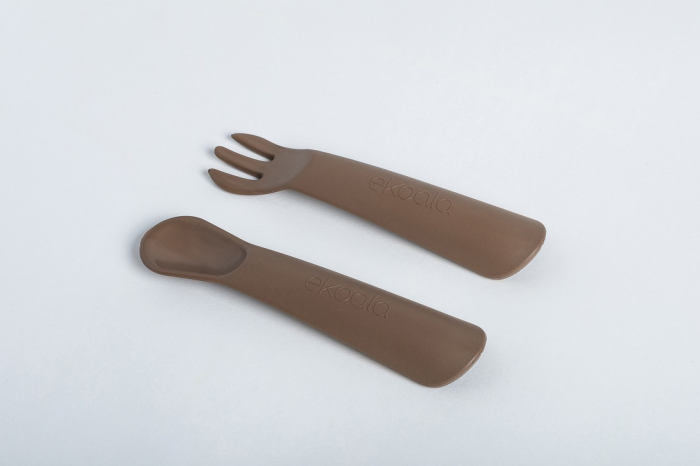 Set lingurita si furculita, eKoala, BIOplastic, Brown [2]