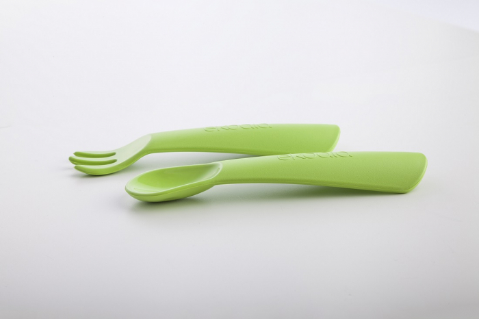 Set lingurita si furculita, eKoala, BIOplastic, Green [4]