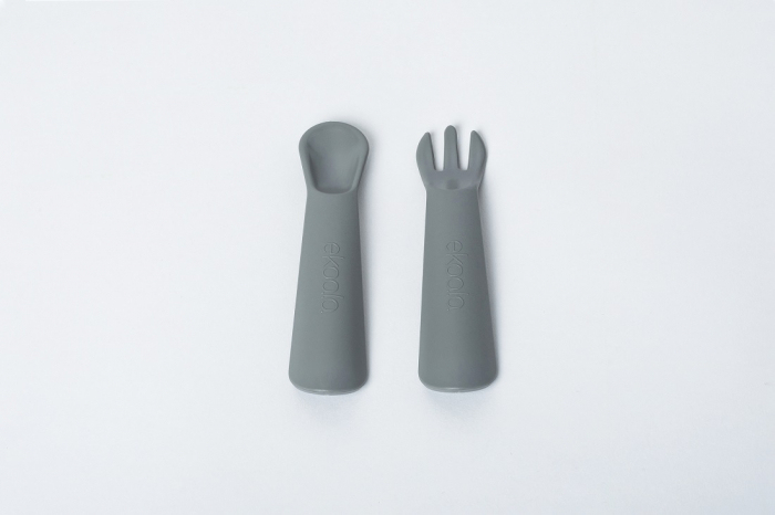 Set lingurita si furculita, eKoala, BIOplastic, Grey [4]