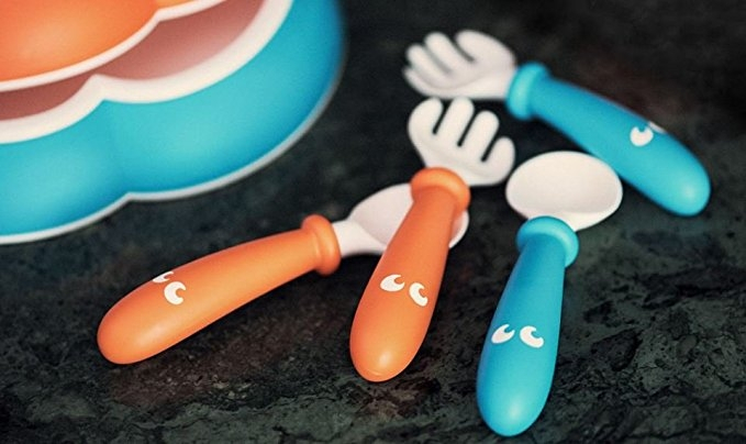  Set Lingurite si Furculite pentru bebelusi (4 bucati), Orange/Turquoise [3]