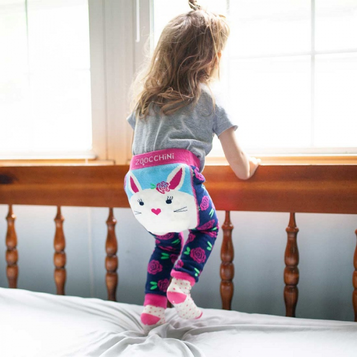 Set pantaloni si soseste antiderapante, Zoocchini, 12-18 Luni â€“ Bunny [2]
