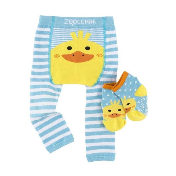 Set pantaloni si soseste antiderapante, Zoocchini, 12-18 Luni â€“ Duck [5]