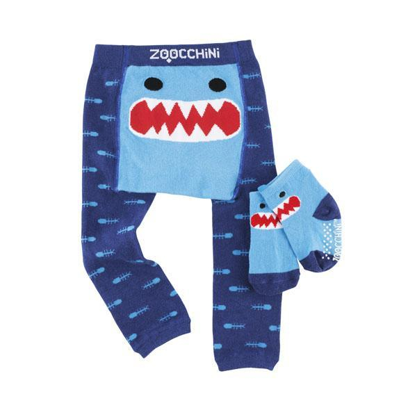 Set pantaloni si soseste antiderapante, Zoocchini, 12-18 Luni â€“ Shark [5]