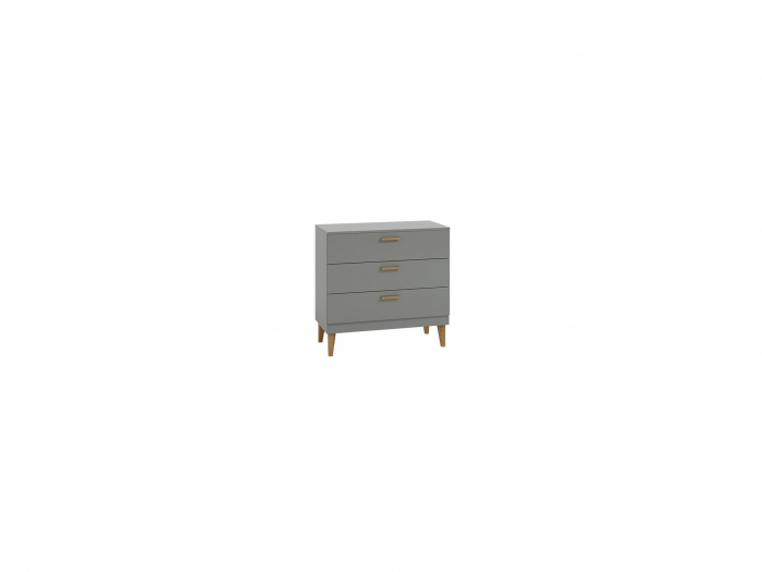 SET Pat din lemn  Gri  Kubi si Comoda -GREY [4]