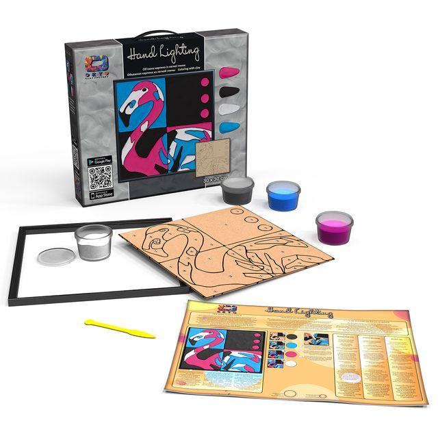 Set pictura 3D cu argila usoara, 30*30cm - FLAMINGO [3]