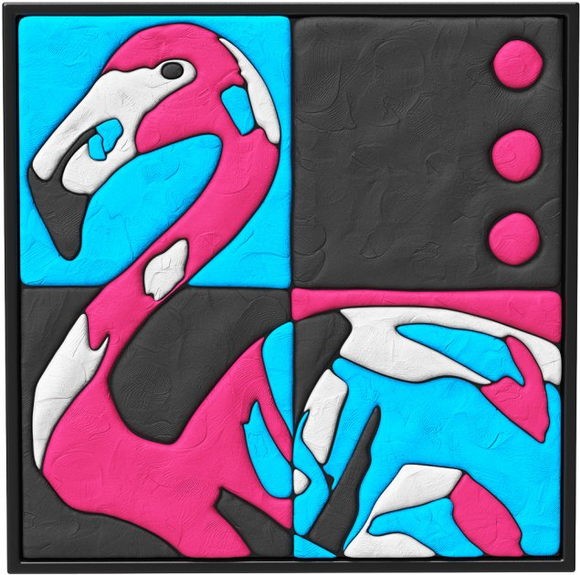 Set pictura 3D cu argila usoara, 30*30cm - FLAMINGO [2]