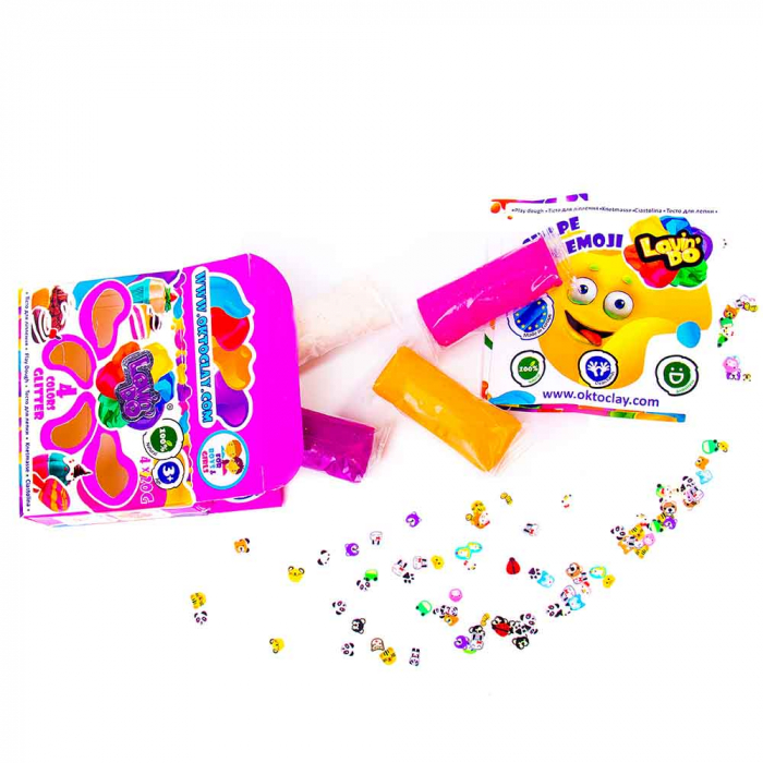 Set plastilina cu sclipici 100% ECO, Lovin'Do - 4 culori, 80gr [2]