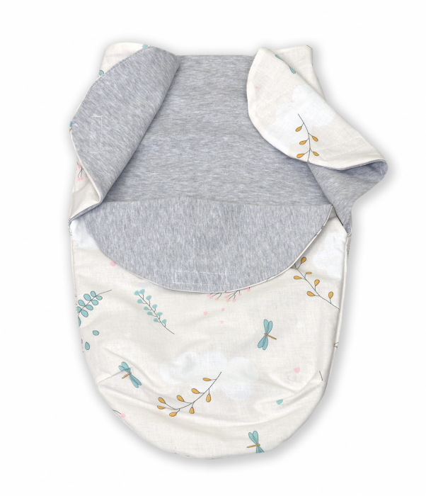 Sistem de infasare Baby swaddle Airy Bumbac Bej, Amy, 72x60 cm [2]