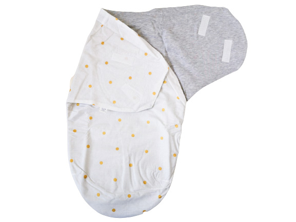 Sistem de infasare Baby swaddle Golden Dot Bumbac Alb, 72x60 cm [2]