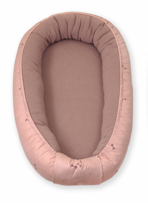 Suport de dormit Babynest, Reversibil, 70x45 cm, Pure Tricot Rose [3]