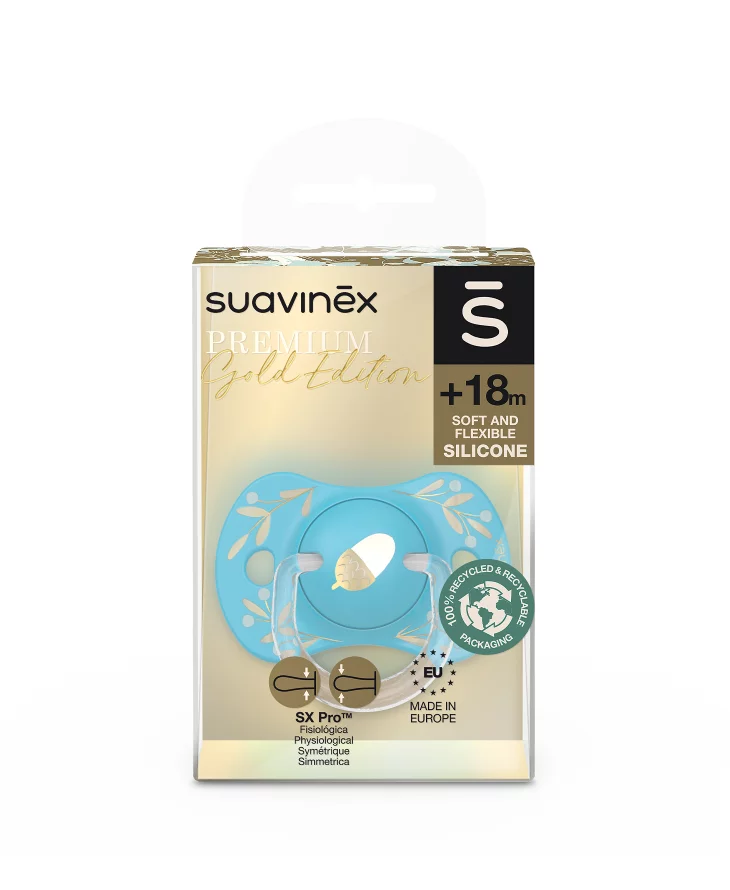 SUZETĂ  Suavinex FIZIOLOGICĂ SX PRO DIN SILICON 18 +LUNI ALBASTRU GOLD PREMIUM [4]