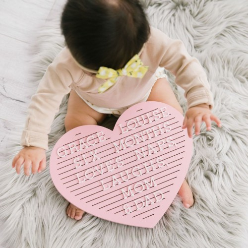 Tabla decorativa inimioara cu litere pentru personalizare- bebelusi [3]