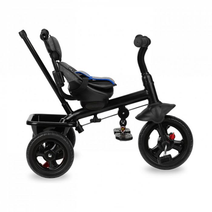 Tricicleta 5 In 1, MoMi IRIS Grey, Scaun Rotativ 360°, Suport Pentru Picioare Detasabil, Maner Telescopic, Cos Pentru Jucarii, Materiale Usor De Curatat [5]