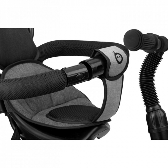 Tricicleta 5 In 1, MoMi IRIS Grey, Scaun Rotativ 360°, Suport Pentru Picioare Detasabil, Maner Telescopic, Cos Pentru Jucarii, Materiale Usor De Curatat [4]