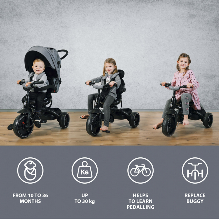 Tricicleta 6 moduri de utilizare Citi Trike Foggy Grey [2]