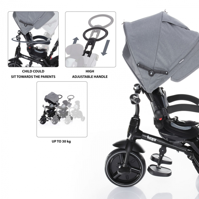 Tricicleta 6 moduri de utilizare Citi Trike Foggy Grey [4]