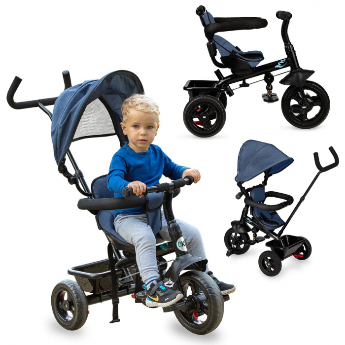 Tricicleta MoMi, MILA 5 in 1, Navy Blue [4]