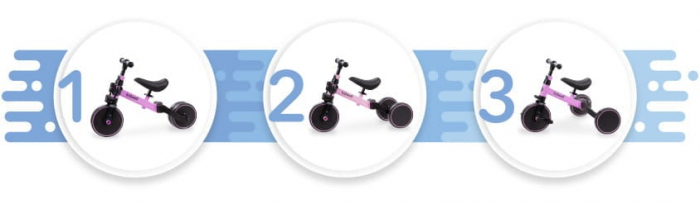 Tricicleta si bicicleta Pico Pink Rose 3 in 1, Kidwell [2]
