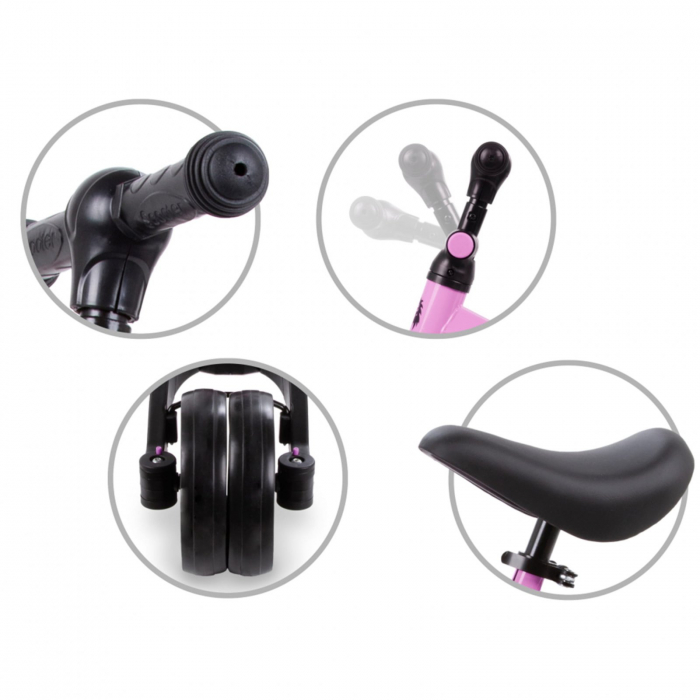 Tricicleta si bicicleta Pico Pink Rose 3 in 1, Kidwell [8]