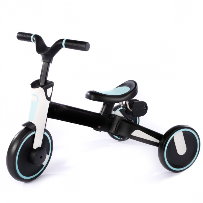 Tricicleta Uonibaby 4 in1, Pliabila si cu maner de impingere - Blue [4]