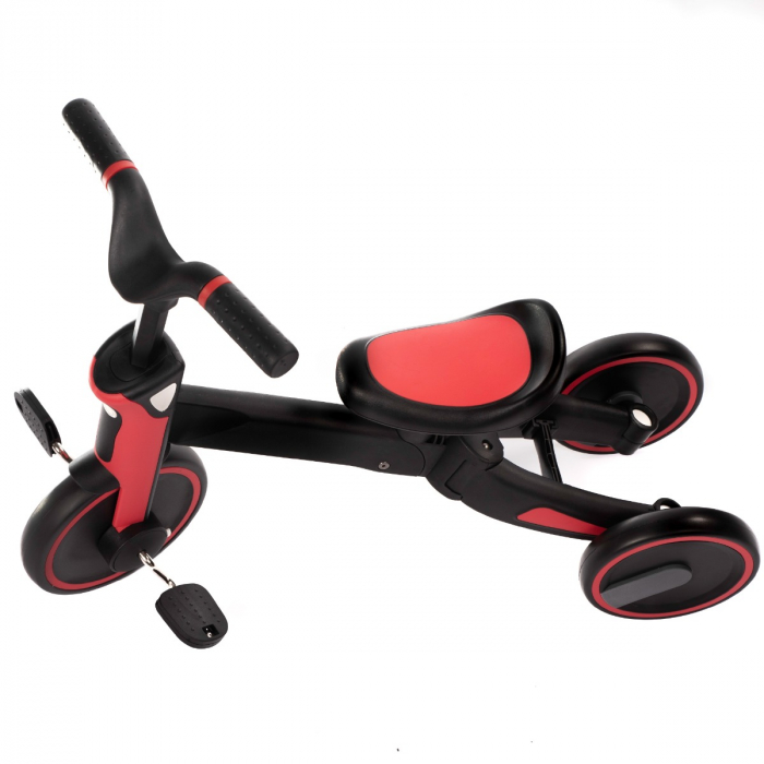 Tricicleta Uonibaby 4 in1, Pliabila si cu maner de impingere - Red [5]