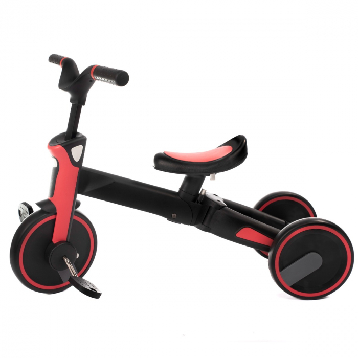 Tricicleta Uonibaby 4 in1, Pliabila si cu maner de impingere - Red [4]