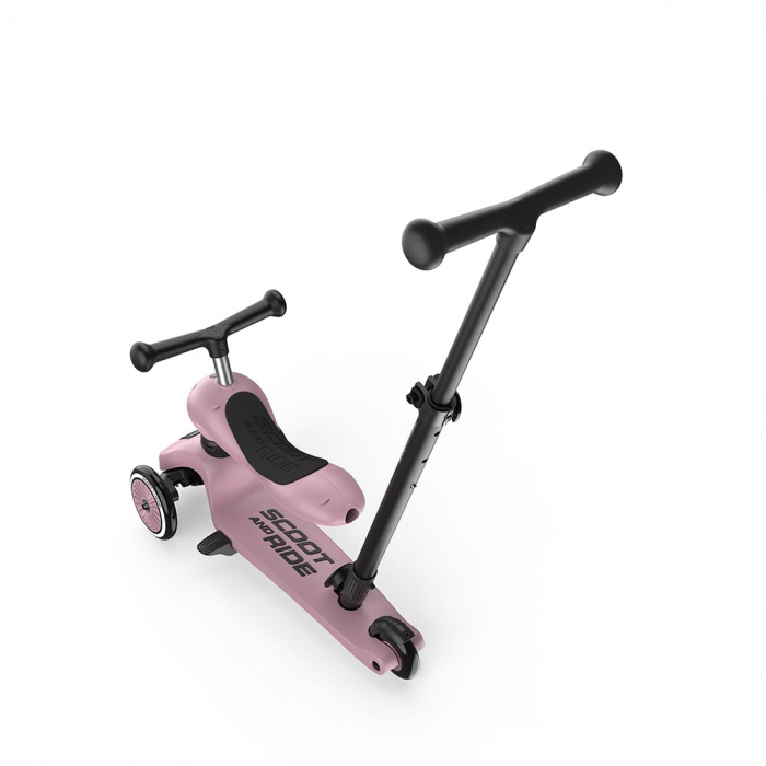 Trotinetă 3 în 1 cu șezut și mâner – HighwayKick 1 Push and Go Wildberry, 1-5 ani, până la 50 kg | Scoot & Ride [4]