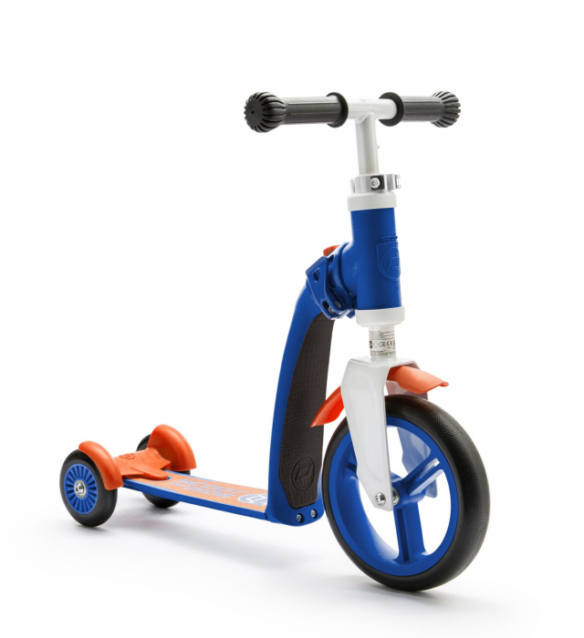 Trotineta copii 1-4 ani, transformabila 2in1, HighwayBaby+ Albastru Portocaliu, Scoot and Ride [4]
