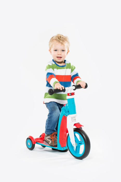 Trotineta copii 1-4 ani, transformabila 2in1, HighwayBaby+ Albastru Portocaliu, Scoot and Ride [7]