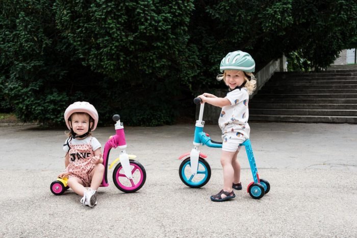 Trotineta copii 1-4 ani, transformabila 2in1, HighwayBaby+ Albastru Rosu, Scoot and Ride [7]