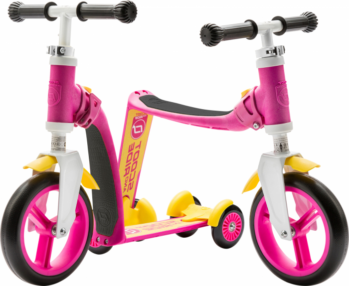 Trotineta copii 1-4 ani, transformabila 2in1, HighwayBaby+ Roz Galben, Scoot and Ride [2]