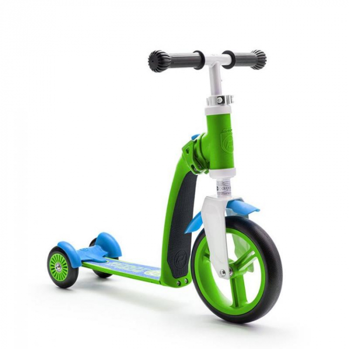 Trotineta copii 1-4 ani, transformabila 2in1, HighwayBaby+ Verde Albastru, Scoot and Ride [4]