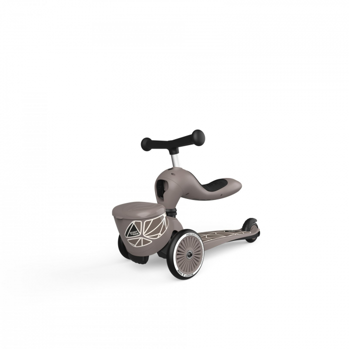 Trotineta copii cu sezut, suport jucarie, transformabila 2in1, HighwayKick 1 Lifestyle Brownlines, 1-5 ani, pana la 50 kg [2]
