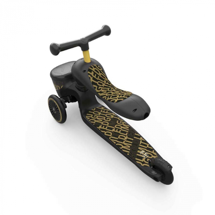Trotineta copii cu sezut, transformabila 2in1, HighwayKick 1 Black Gold Limited, 1-5 ani, pana la 50 kg, [5]