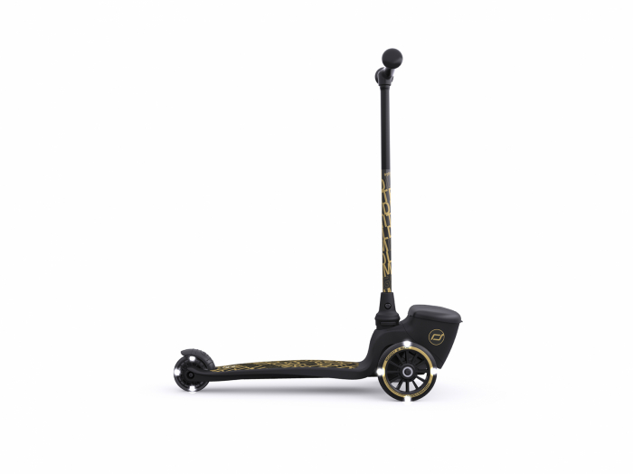 Trotineta copii pliabila cu roti luminoase, suport jucarie, Highwaykick 2 Black Gold Limited, 2 ani +, pana la 50 kg [7]