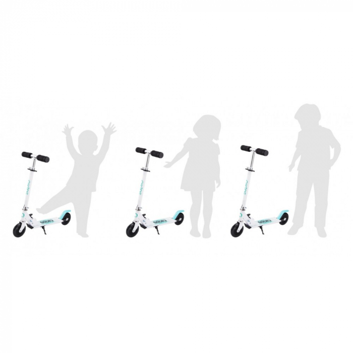 Trotineta copii, QKIDS, FLO Blue, Rulmenti ABEC-9, Roti poliuretan 85A, Ghidon T-shape, Platforma anti-derapanta, Defender brake, Aluminiu [6]