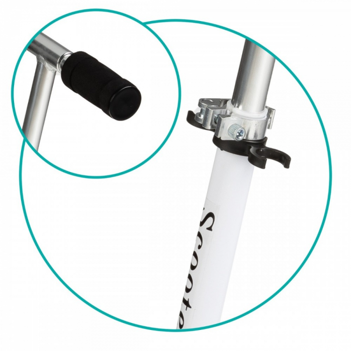 Trotineta copii, QKIDS, FLO Green, Rulmenti ABEC-9, Roti poliuretan 85A, Ghidon T-shape, Platforma anti-derapanta, Defender brake, Aluminiu [3]