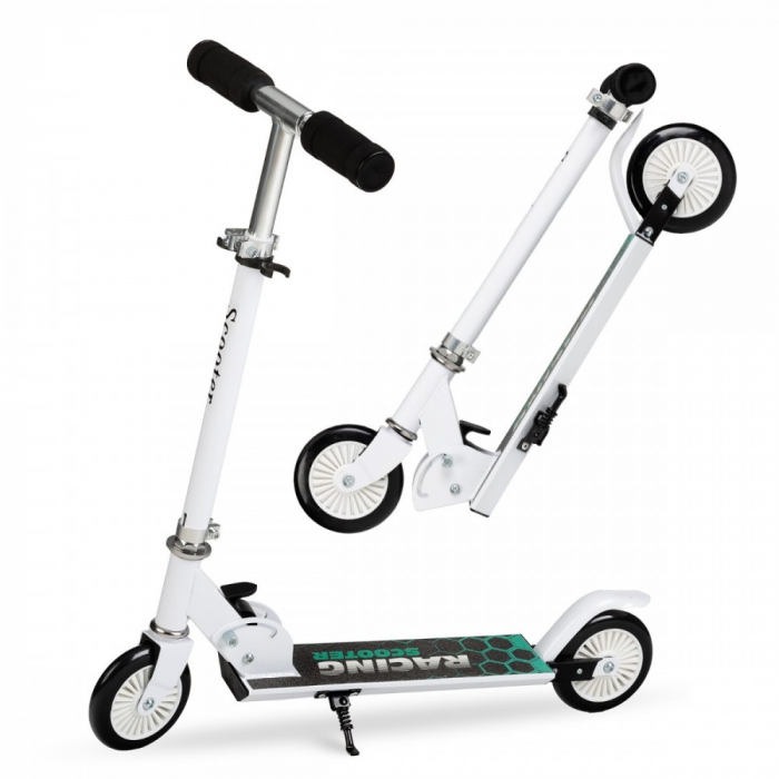 Trotineta copii, QKIDS, FLO Green, Rulmenti ABEC-9, Roti poliuretan 85A, Ghidon T-shape, Platforma anti-derapanta, Defender brake, Aluminiu [4]