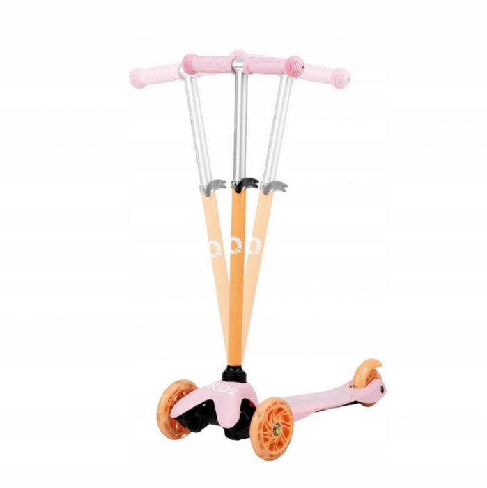 Trotineta cu 3 roti, QKIDS, LUMIS Orange, Ghidon reglabil pe 3 trepte, Flexbrake [2]