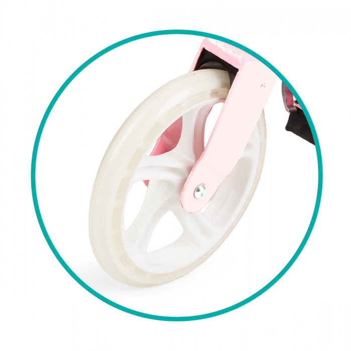 Trotineta freestyle, QKIDS, WEISS Light Pink, Ghidon reglabil pe 3 trepte, Amortizor Easy&Up, Platforma anti-derapanta, Pliabila, Aluminiu [6]