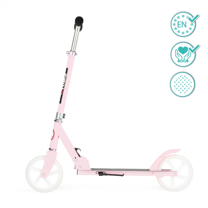 Trotineta freestyle, QKIDS, WEISS Light Pink, Ghidon reglabil pe 3 trepte, Amortizor Easy&Up, Platforma anti-derapanta, Pliabila, Aluminiu [2]