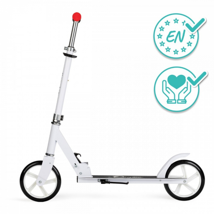 Trotineta Freestyle, QKIDS, WEISS White, Ghidon Reglabil Pe 3 Trepte, Amortizor Easy&Up, Platforma Anti-Derapanta, Pliabila, Aluminiu [3]