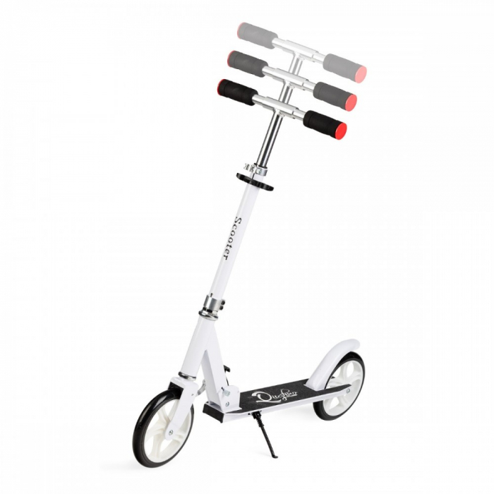 Trotineta Freestyle, QKIDS, WEISS White, Ghidon Reglabil Pe 3 Trepte, Amortizor Easy&Up, Platforma Anti-Derapanta, Pliabila, Aluminiu [6]