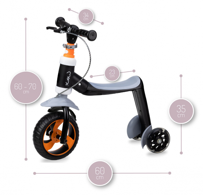 Trotineta transformabila 2 in 1 MoMi ELIOS Black [2]