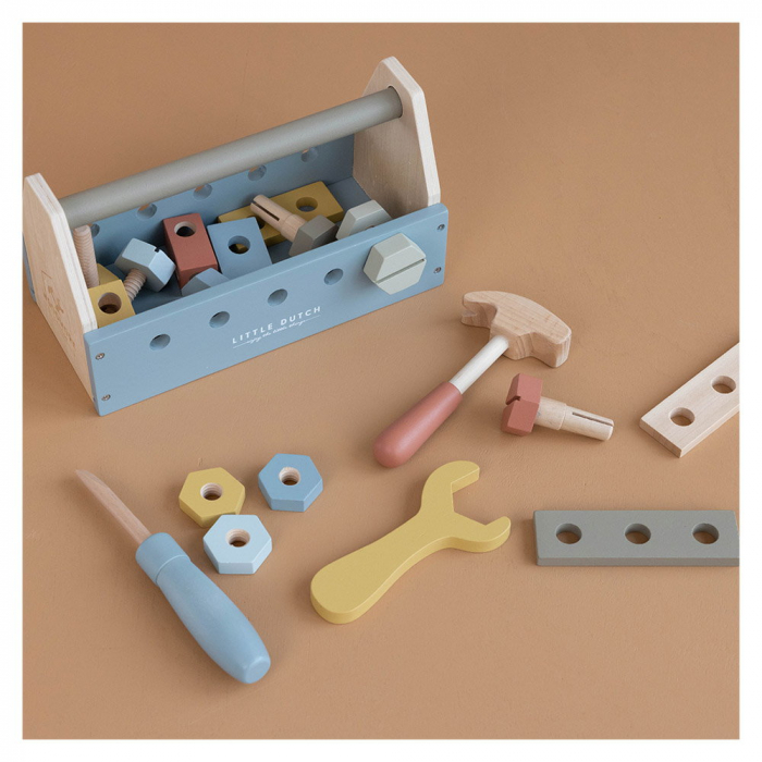 Trusa de scule din lemn cu accesorii, Little Dutch [3]