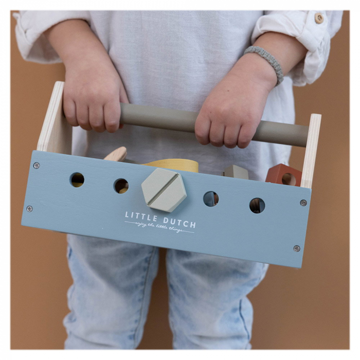 Trusa de scule din lemn cu accesorii, Little Dutch [4]