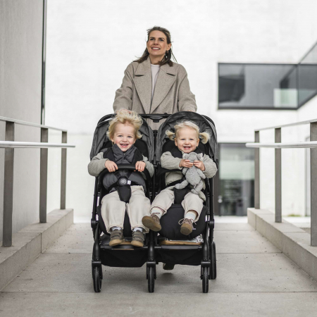 BabyGo - Carucior pliabil pentru gemeni GoTwice, Grey [13]