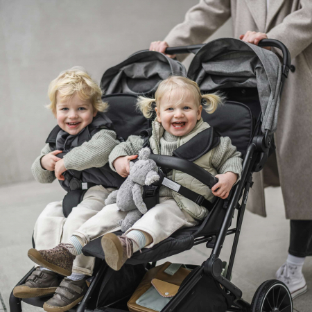 BabyGo - Carucior pliabil pentru gemeni GoTwice, Grey [12]