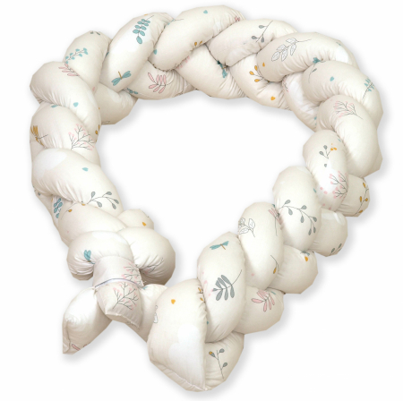 AMY - Baby Nest si Bumper impletit, detasabile, 80 x 50 cm, Airy Bej [2]